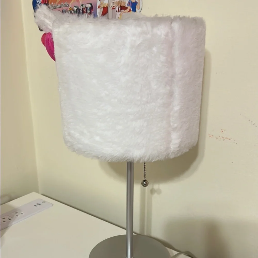 Hello Kitty Furry Pink and White Lamp